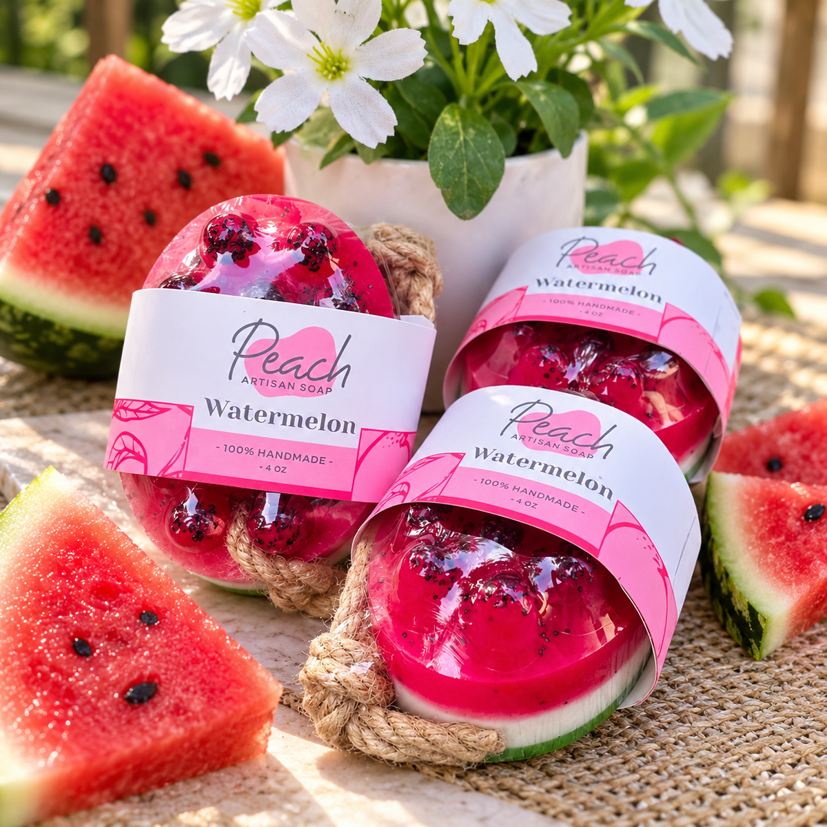 Watermelon Lychee Red Tea Massage Loofah Soap