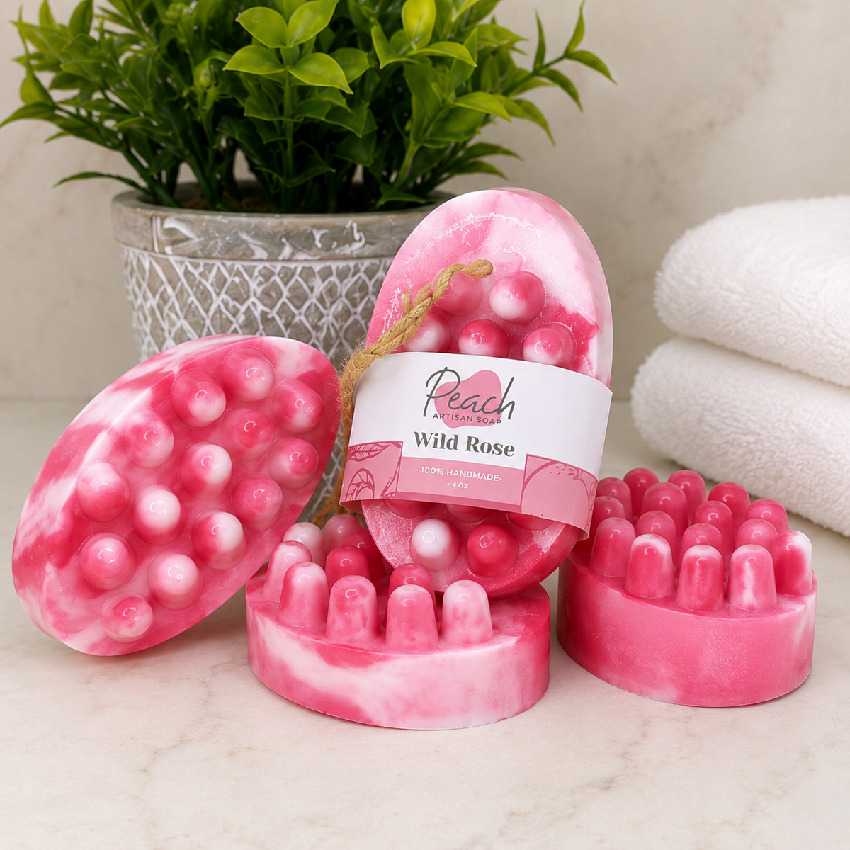 Wild Rose Massage Loofah Soap
