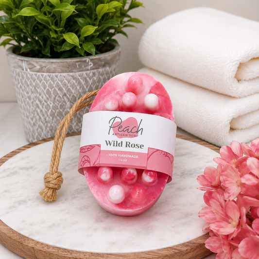 Wild Rose Massage Loofah Soap