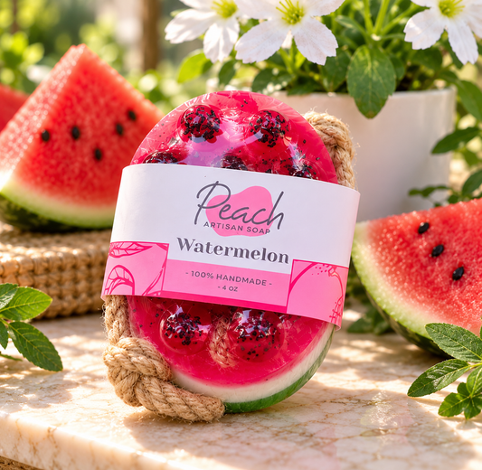 Watermelon Lychee Red Tea Massage Loofah Soap