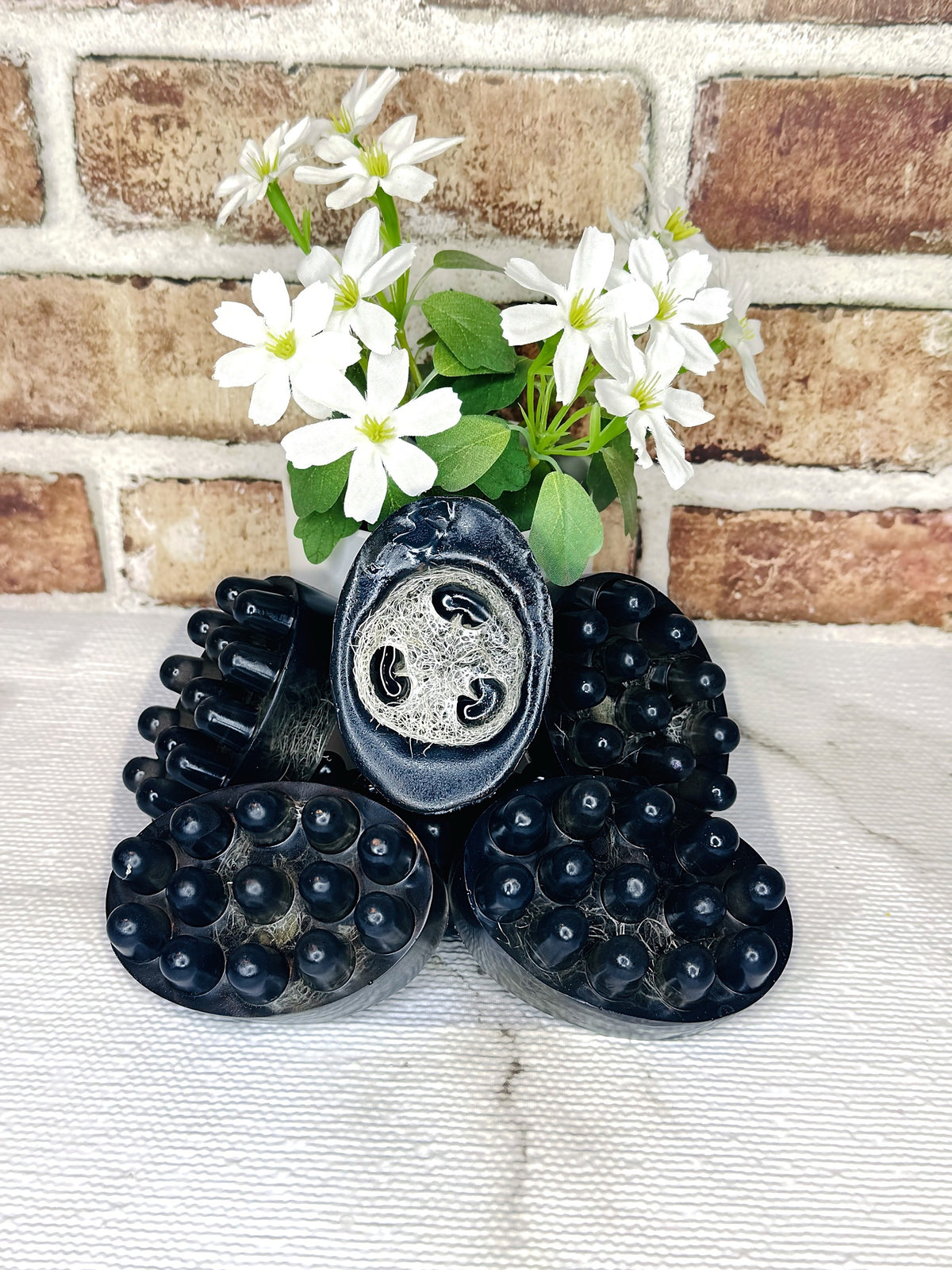 Charcoal Massage Loofah Soap